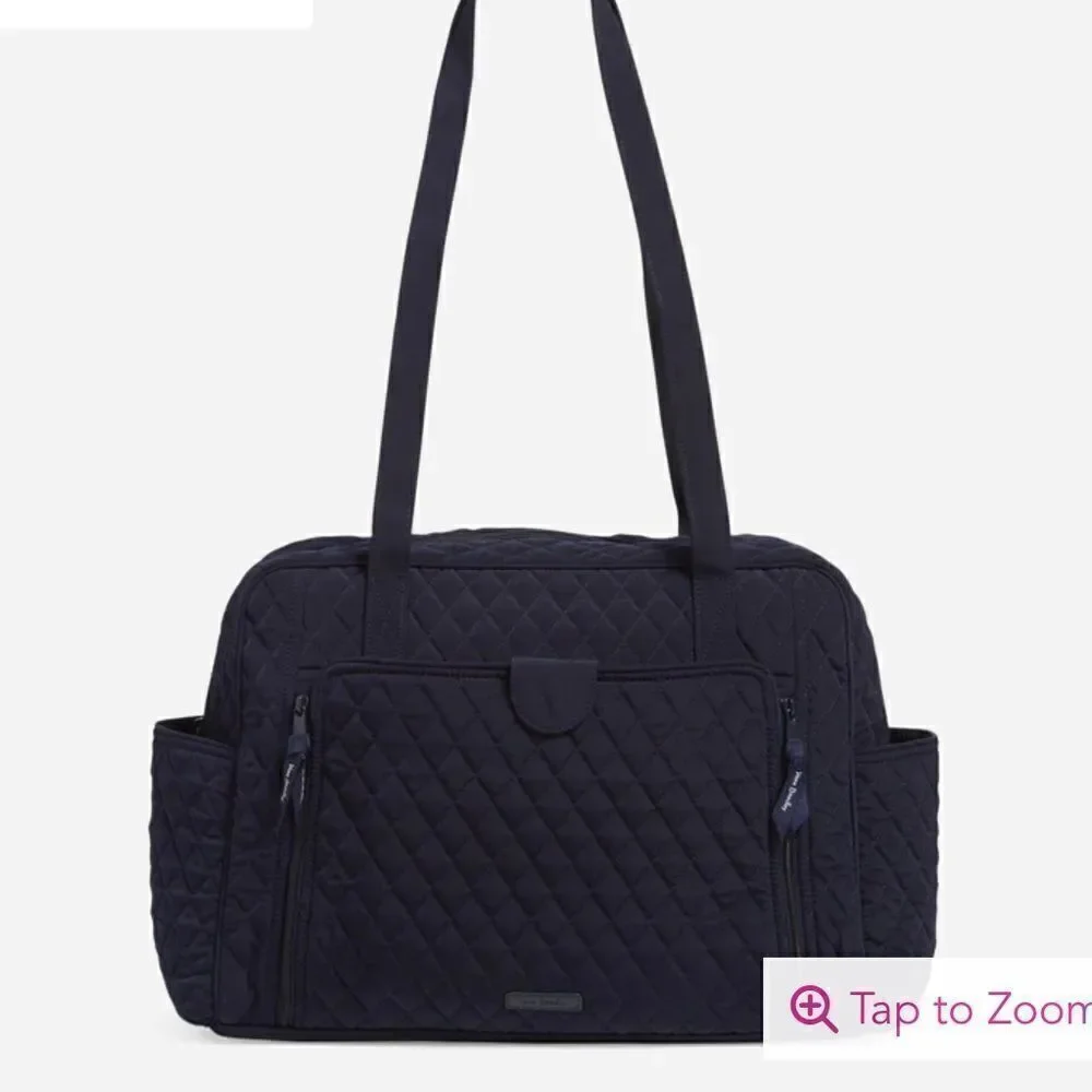 Vera Bradley Factory Style Baby Bag in Microfiber Classic Navy NWT